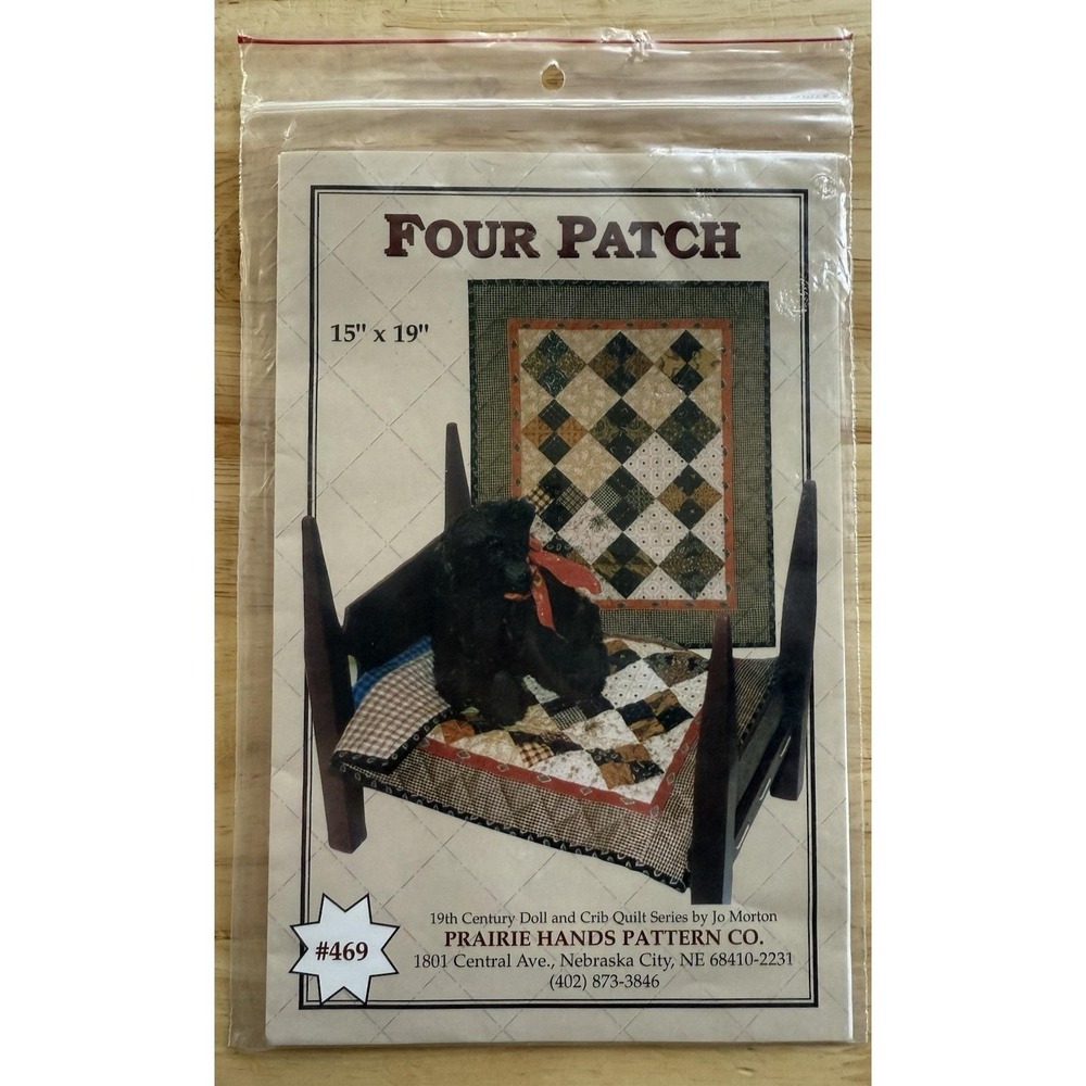 Four Patch 19th Century 15.5"x19" Doll & Crib Quilt Series Pattern‎ By Jo Morton